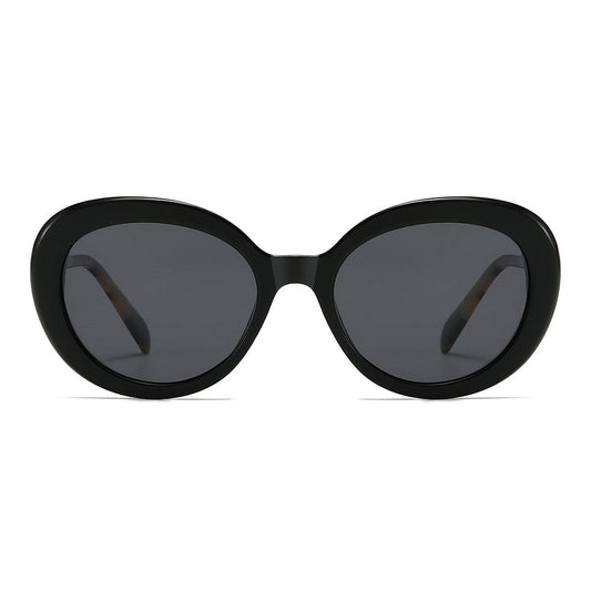 Round Retro Cat-Eye Tinted Sunglasses