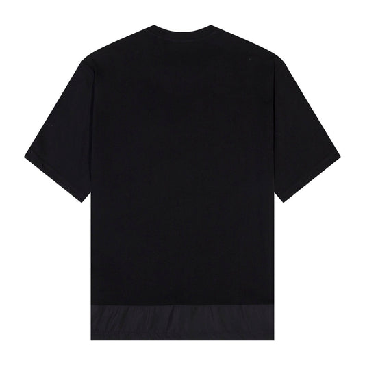 Nylon panelled cotton T-shirt