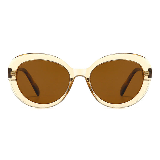 Round Retro Cat-Eye Tinted Sunglasses