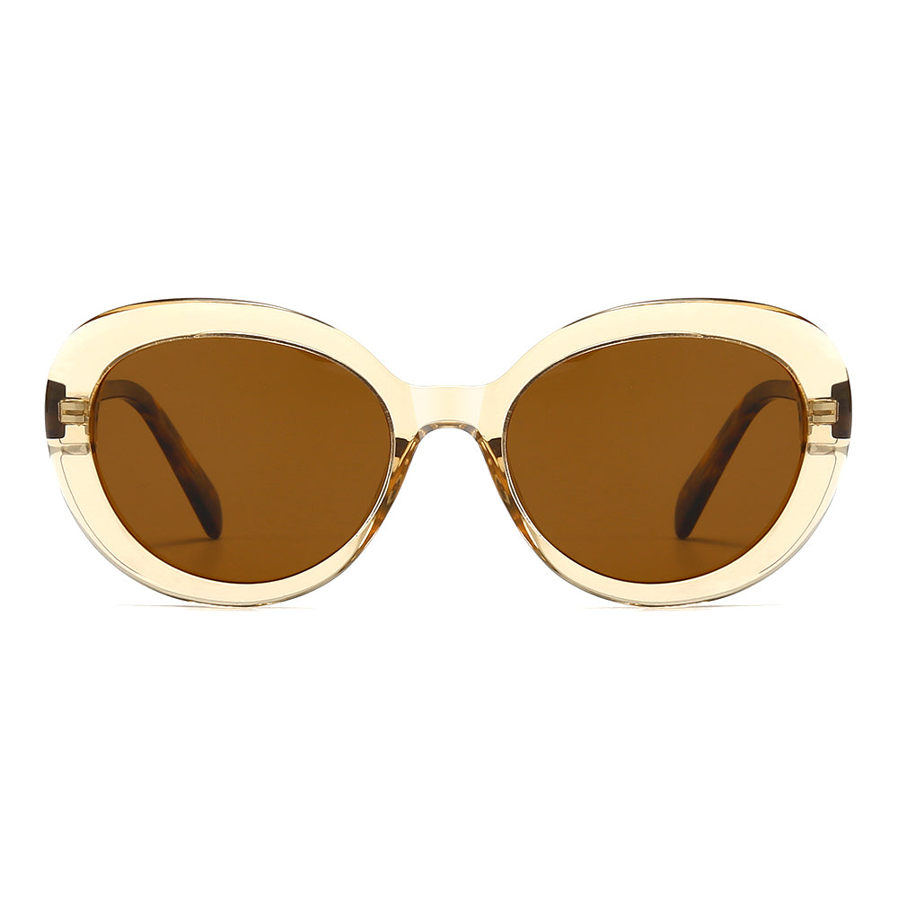 Round Retro Cat-Eye Tinted Sunglasses
