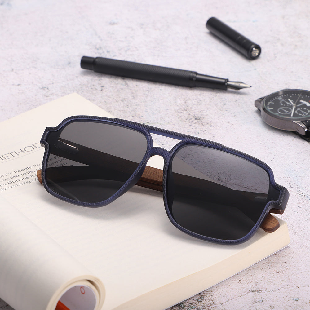 Dollger Black Oversized Aviator Sunglasses