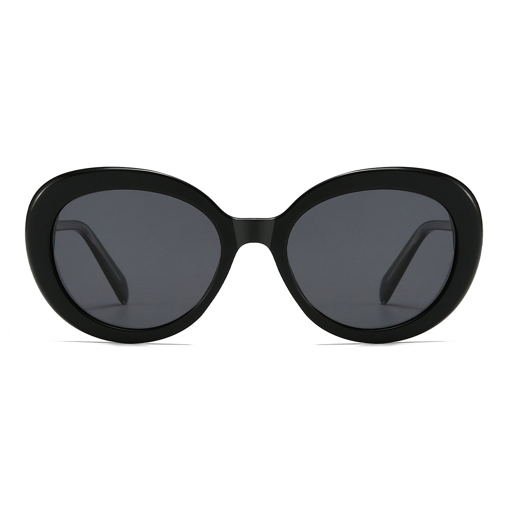 Round Retro Cat-Eye Tinted Sunglasses