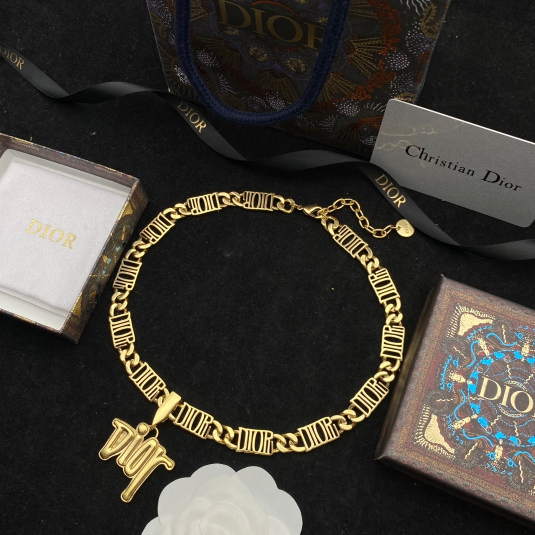 Fashion Letter Logo Pendant Necklace