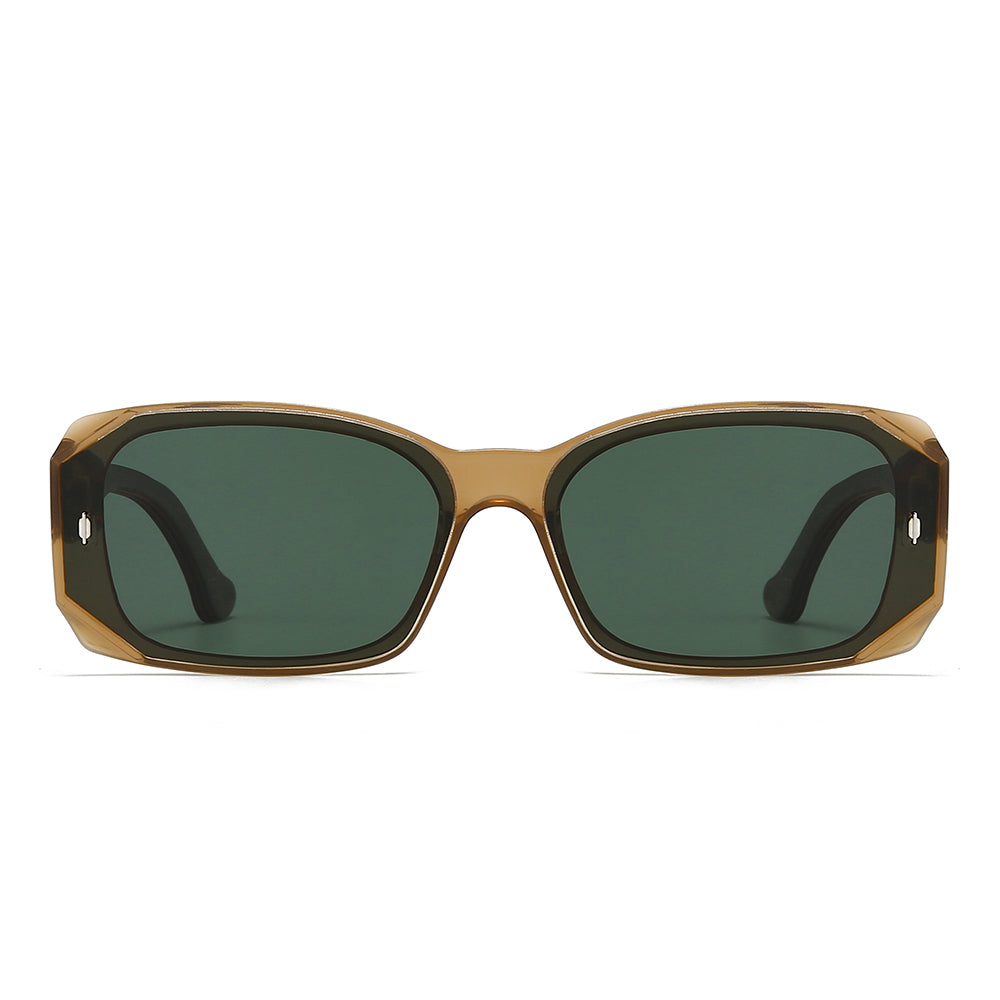 Dollger Square Wooden Temples Retro Sunglasses