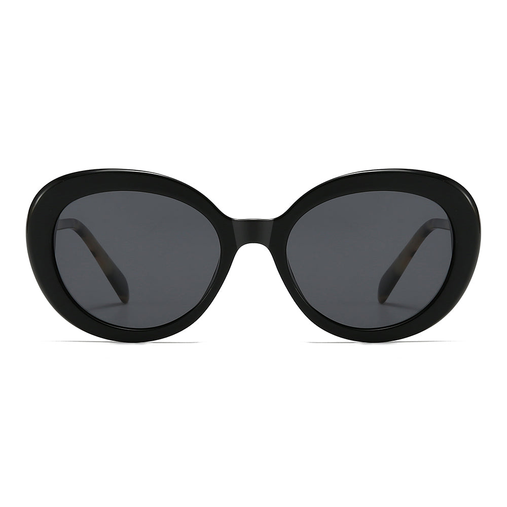 Round Retro Cat-Eye Tinted Sunglasses