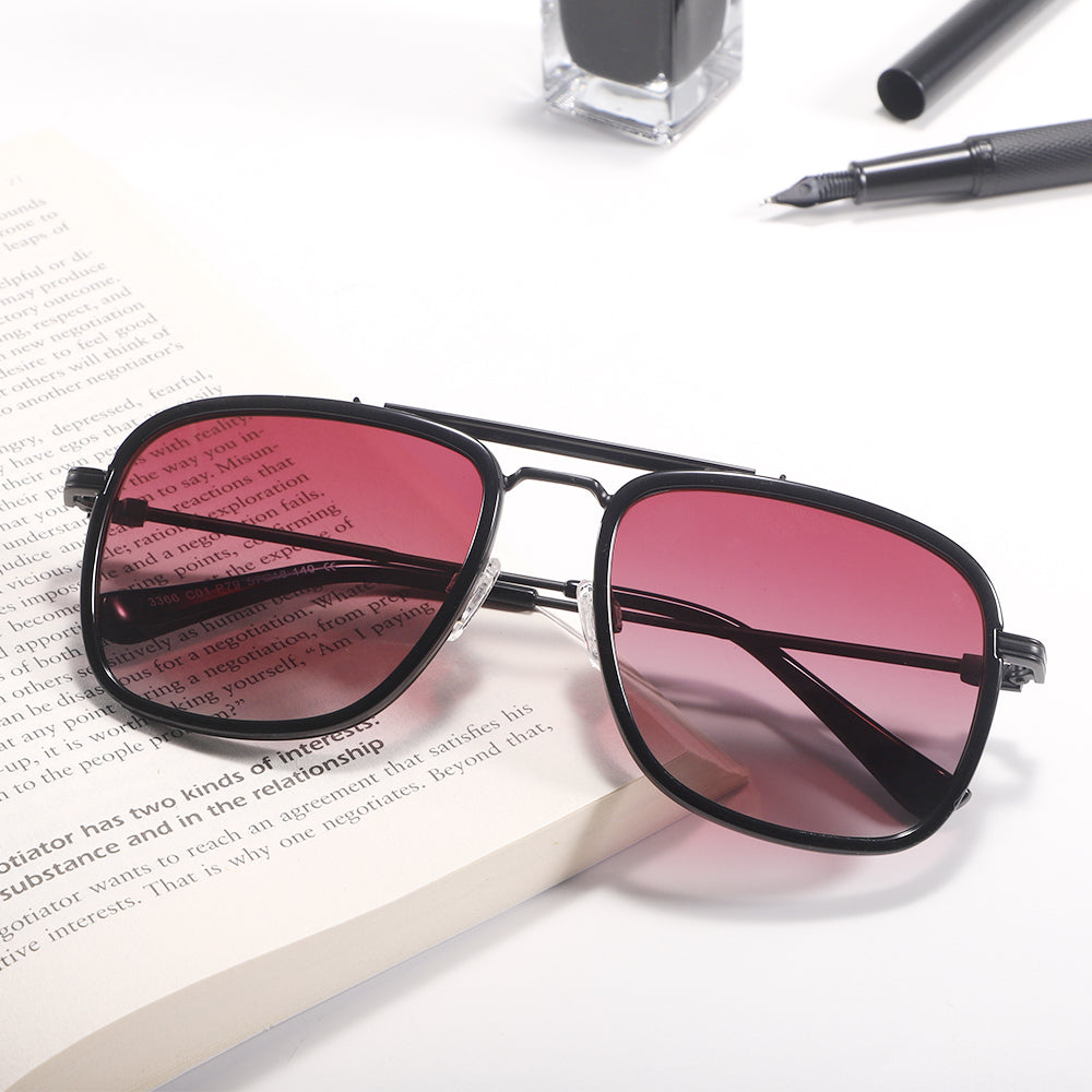 Dollger Square Aviator Black Sunglasses