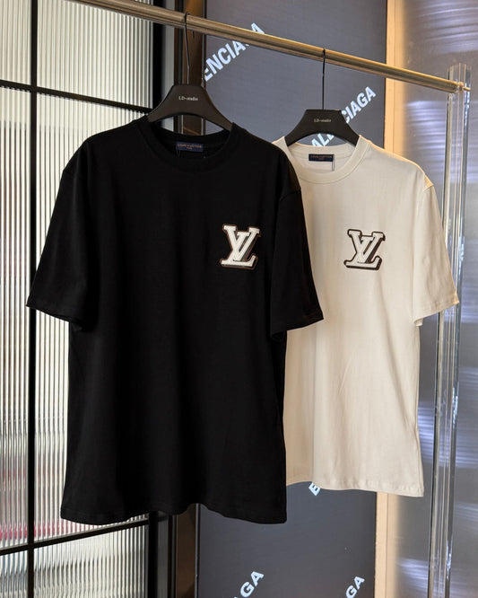 EMBROIDERED LEATHER COTTON T-SHIRT