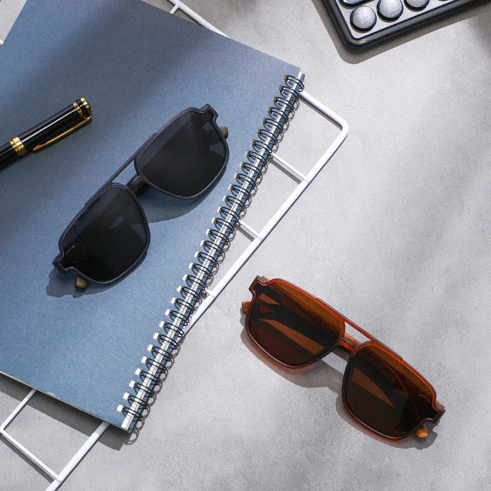 Dollger Black Oversized Aviator Sunglasses