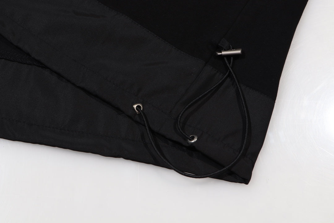 Nylon panelled cotton T-shirt