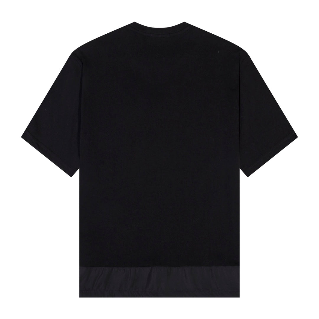 Nylon panelled cotton T-shirt