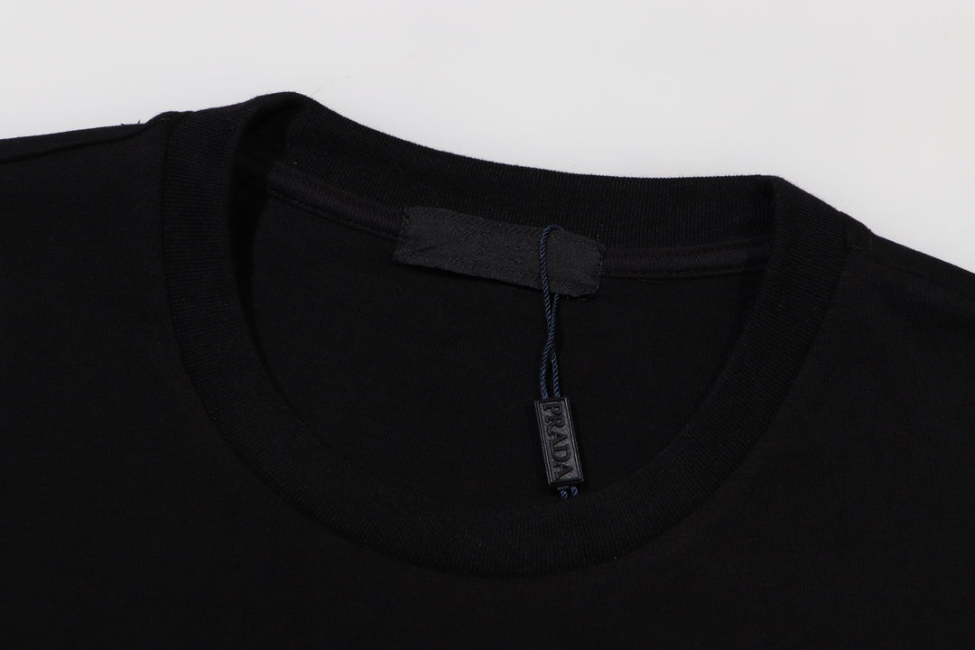 Nylon panelled cotton T-shirt