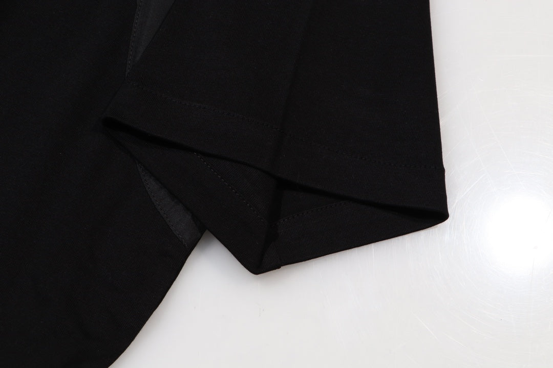 Nylon panelled cotton T-shirt