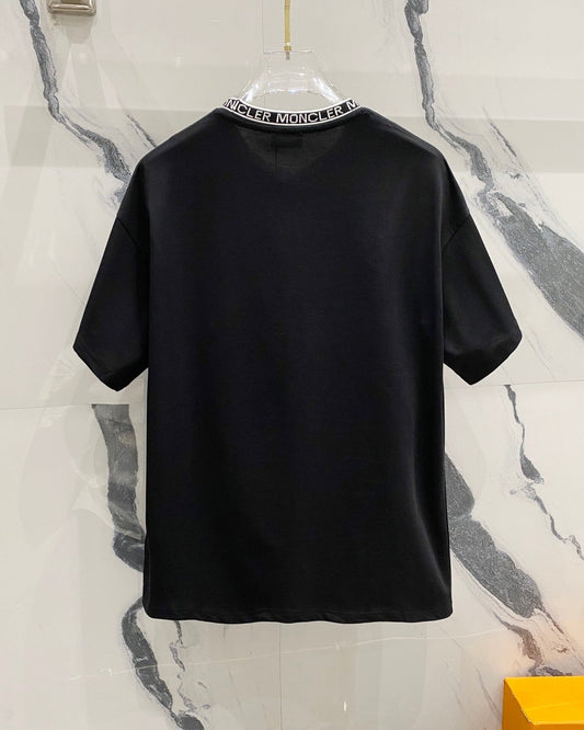 Neck embroidery cotton T-shirt