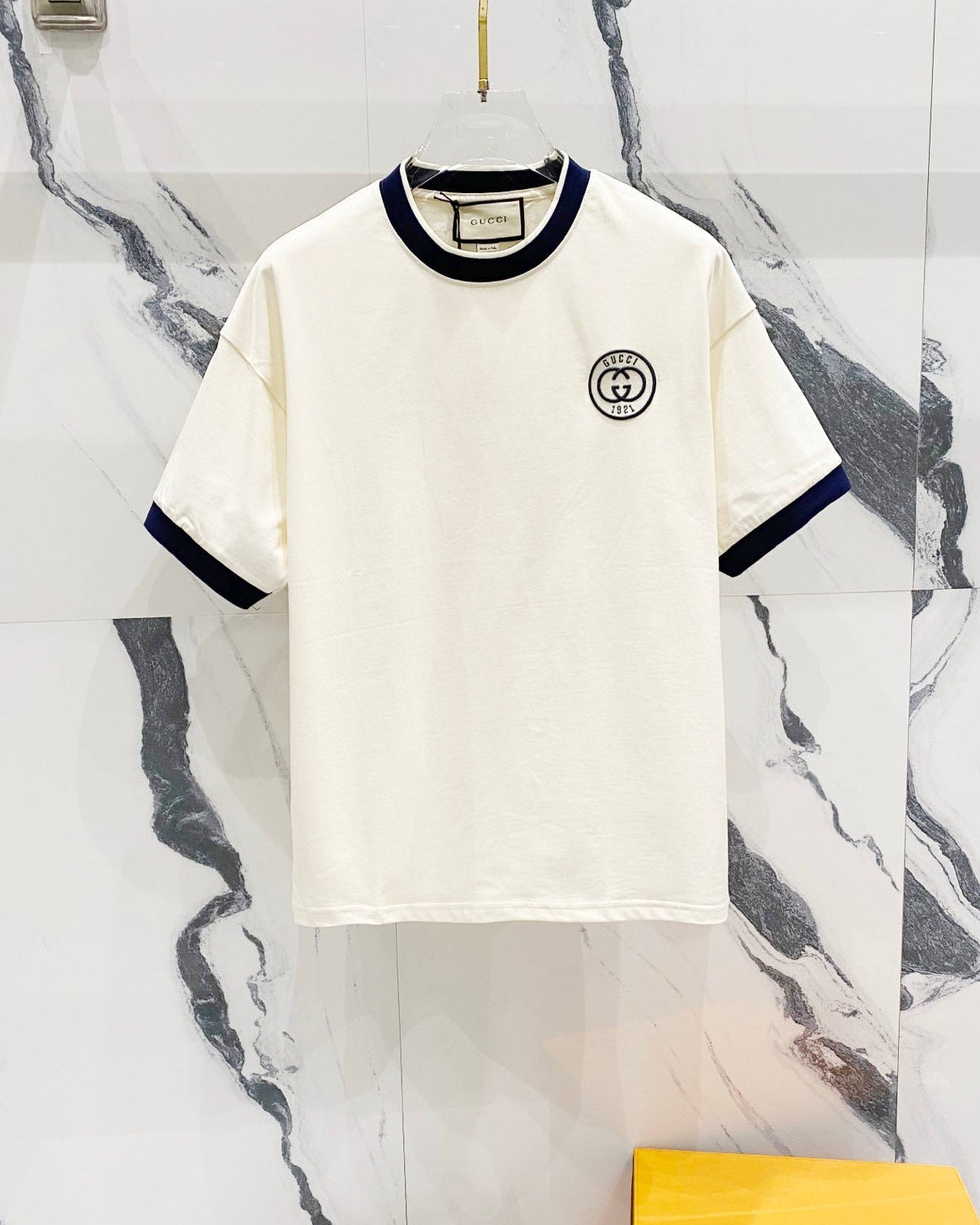 Colorblock crew neck cotton T-shirt