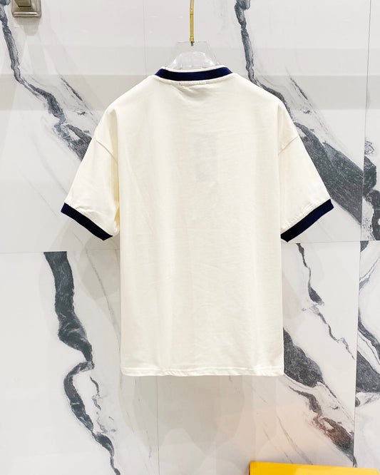 Colorblock crew neck cotton T-shirt