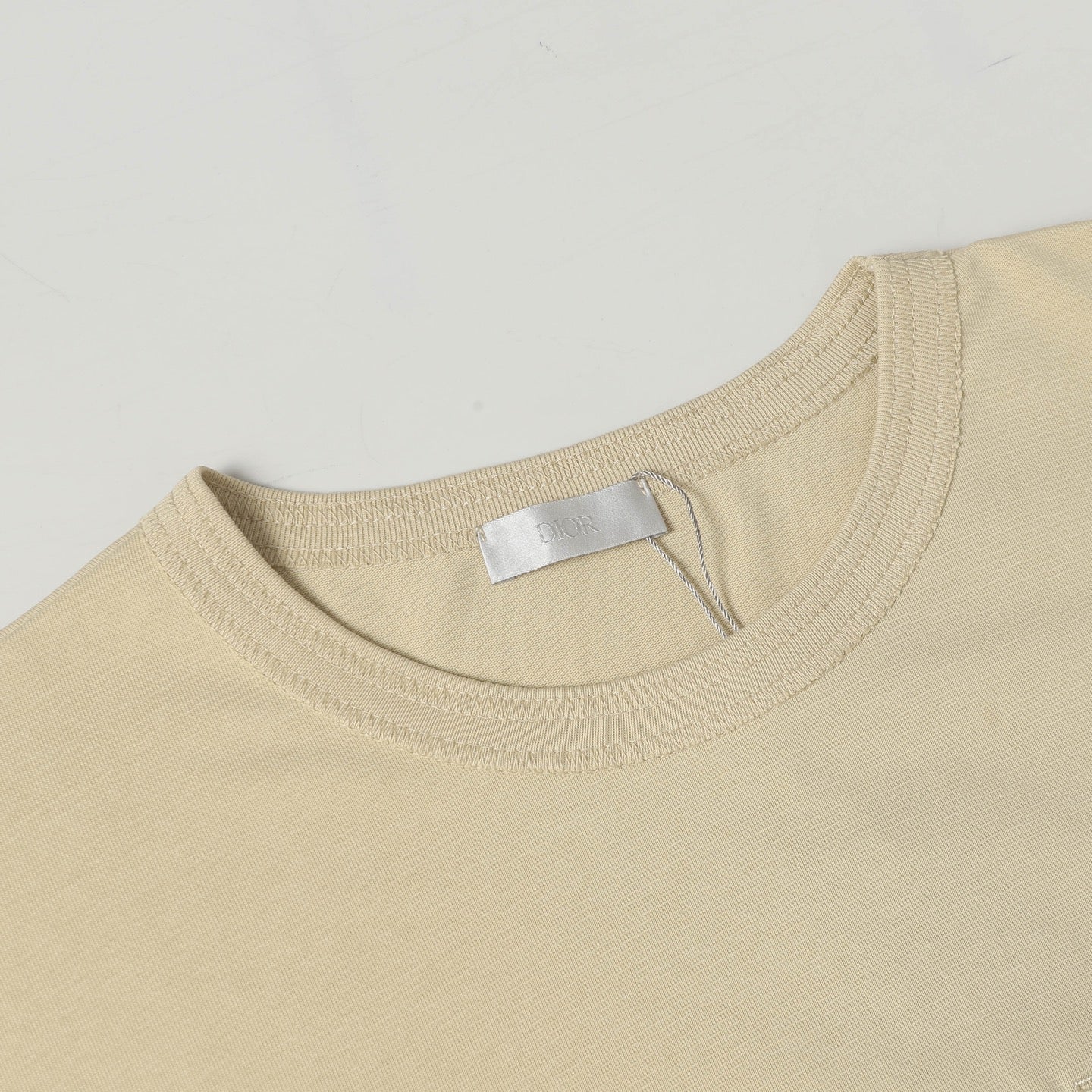 Cotton T-shirt with embroidered cuffs
