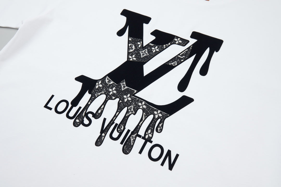 Embroidered printed cotton T-shirt