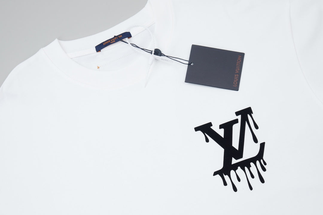 Embroidered printed cotton T-shirt