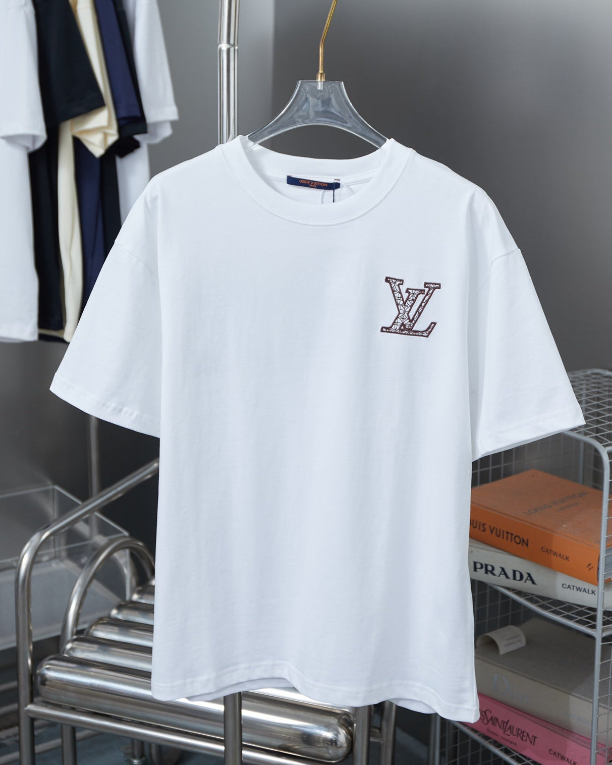 Double-sided embroidered cotton T-shirt