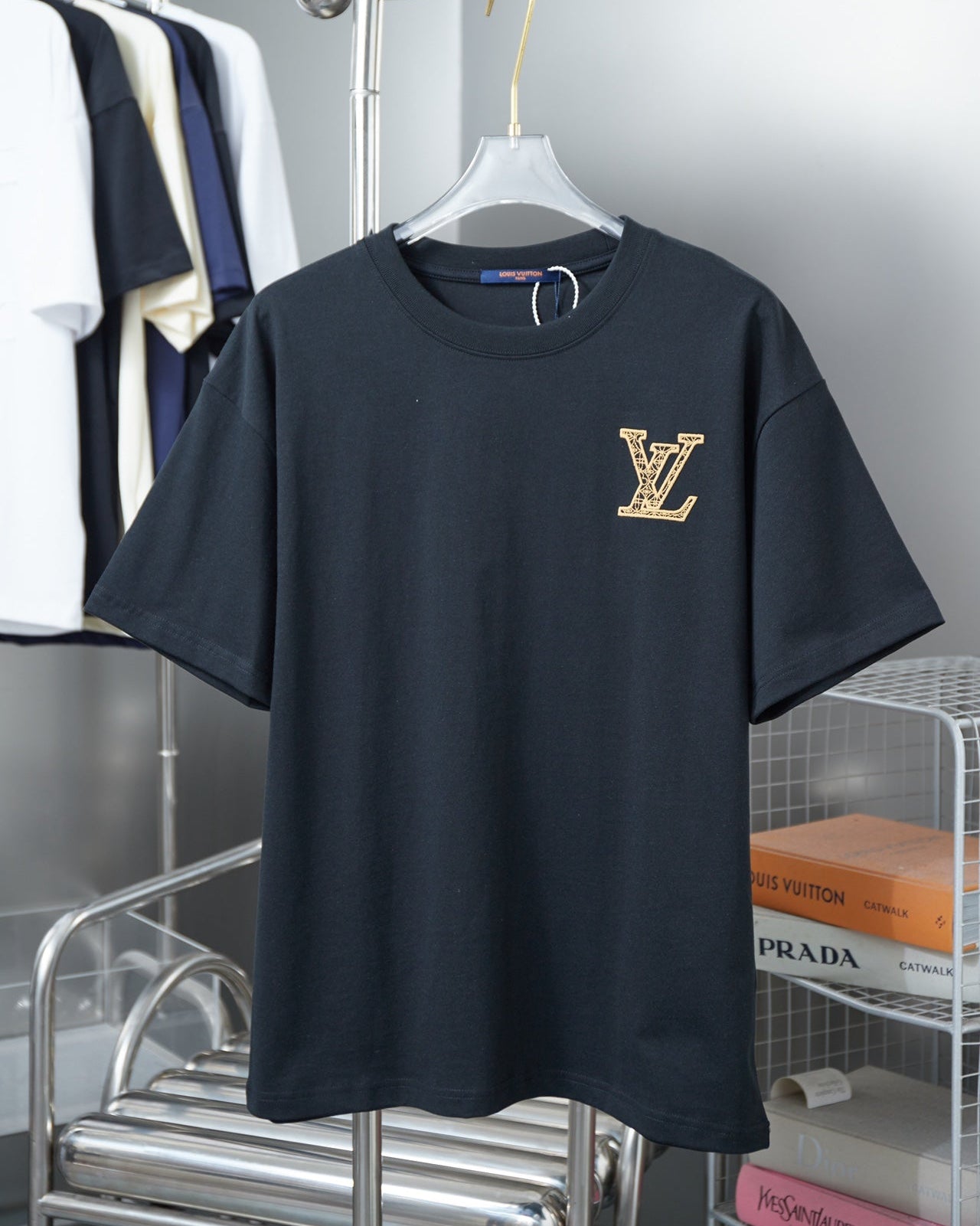 Double-sided embroidered cotton T-shirt