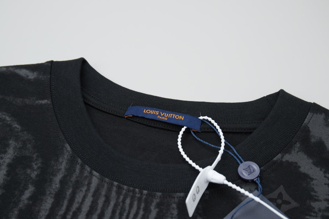 Wave texture print foam T-shirt